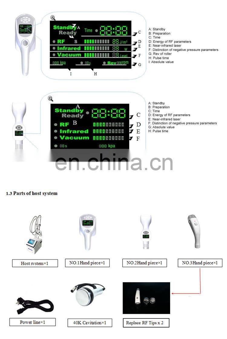 Portable V8 Vacuum Roller RF Body Slimming machine 40K Cavitation Weight Loss instrument Facial Wrinkle Lifting Beauty Device