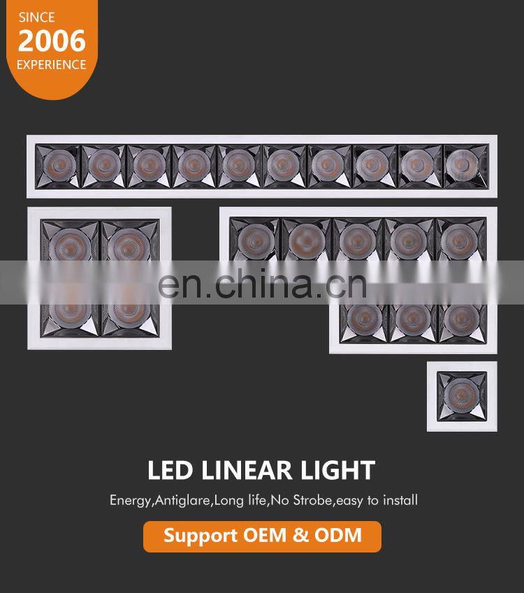 High Quality Commercial SMD Wall Washer Showroom Light Spot 20w Led recessed Linear Ceilings Downlight