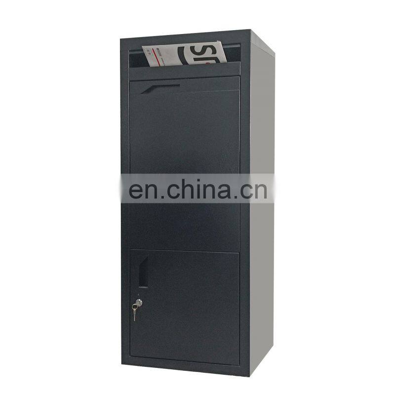 Factory direct Drop & Freestanding Locking Parcel Drop Box, Black