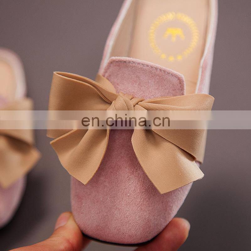 New Kids Slippers Girls Princess Spring Summer Casual Sandal Cute Bow Decorative Soft Leather Rubber Sole Baby Princess Shoes