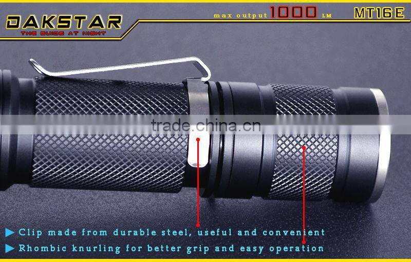 DAKSTAR MT16E XM-L U3 1000LM 18650 Self Defense Side Switch LED Flashlight With CREE