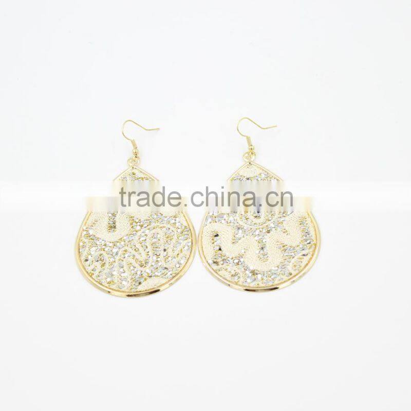 2015 New handmade lace pattern drop earring high quality fashion earring
