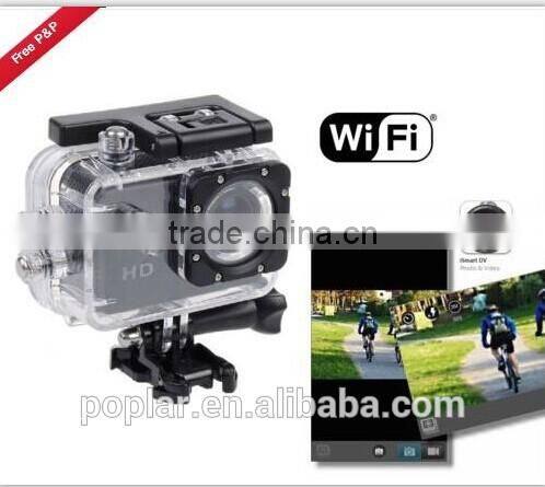 Poplar Sports Action Camera Sj4000 Wifi Action Camera 1.5inch LCD H.264 Full HD 1080p 30M waterproof Camera PC Camara 170 Angel