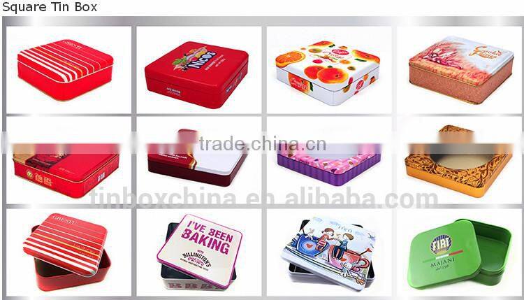 Classic printed mini tin box for toy with badge