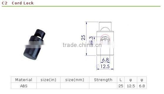 Plastic Cord Stopper Barrel Cord Lock for apparel accessories