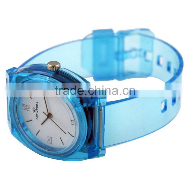FT1203T Cheap trendy translucence plastic strap quartz movement analog watch