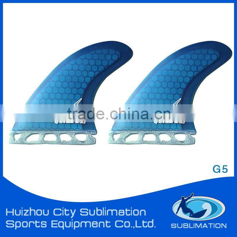 Easy Maneuverable Fcs/Future Quads Fin, Durable Epoxy Resin Fiberglass Honeycomb, Half Carbon Side Fin, Wooden Rear Fin