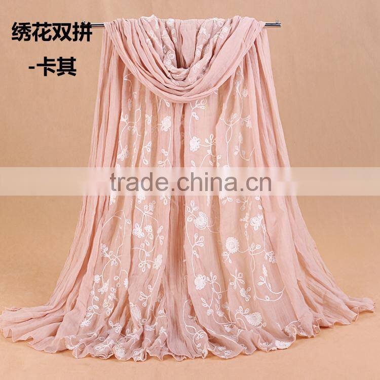 Wholesale Autumn Spring Beautiful Fashion Women Embroidery Shawl Scarf