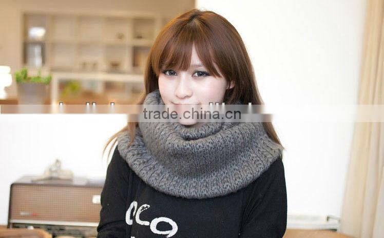 Fashion Plain Lady Acrylic Circle Winter Loop Scarf