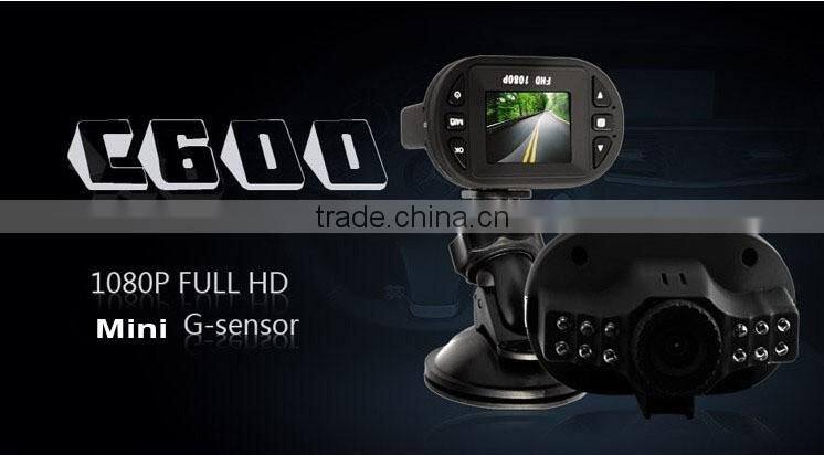 Car Camera C600 Mini Size Car DVR Full HD 1920*1080P Car Vehicle Rear Mirror with Camera