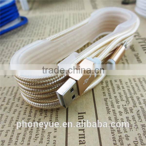 with pallet 1.5m line alloy nylon braided usb cable for samsung note5