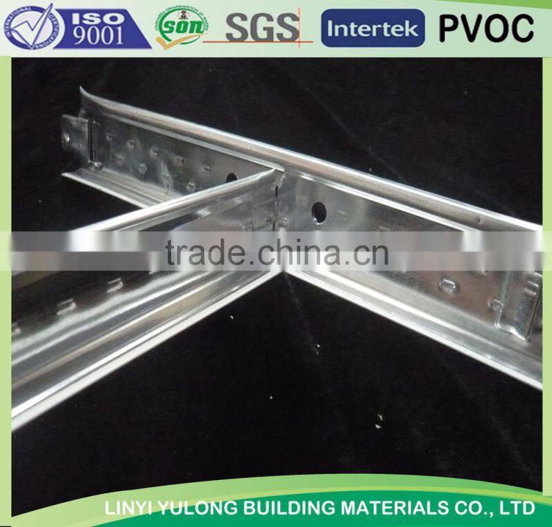 galvanized t grid for pvc ceiling tile/minerafiber ceiling tile