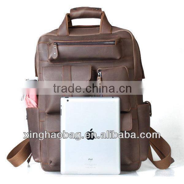 2014 fashion vintage cowhide leather backpack bag for wholesale