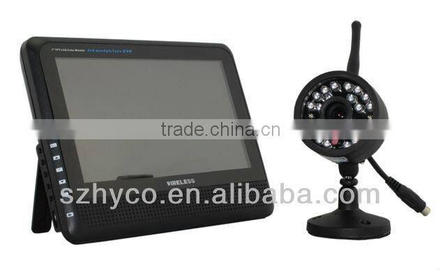 7 inch monitor wireless dvr kits cctv camera system