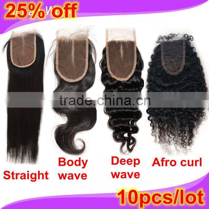 cheap full silk lace human hair front closure