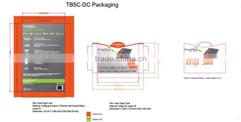 10000mAh Ultra Thin Dual USB Port Tablet PC External Charger Power Bank