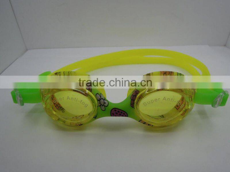 Junior swimming goggles with water transfer logo printing