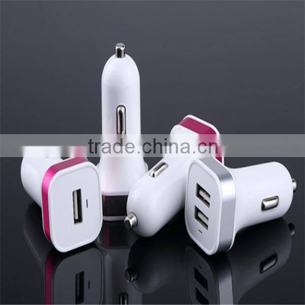 double USB mobile phone car chargers with logo printing