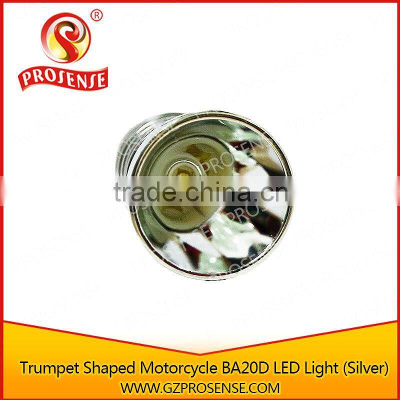 Prosense Trumpet Shaped BA20D Led Lights for Motorcycle (Silver)