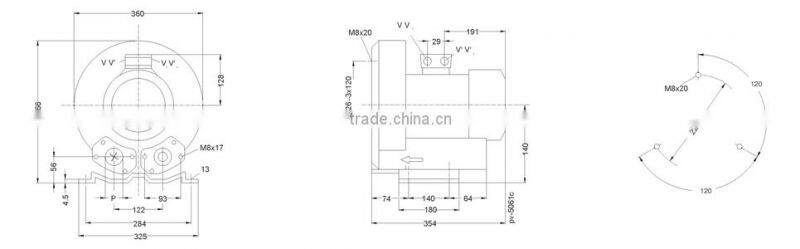 2RB610 H26 3KW Ring blower