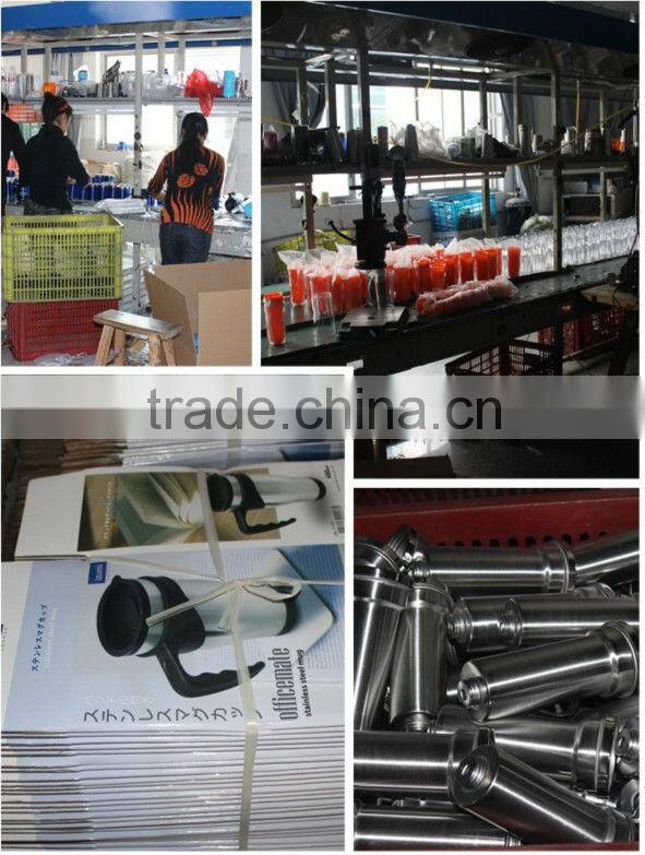 2015 insulated plastic travel mug with stainless steel outer