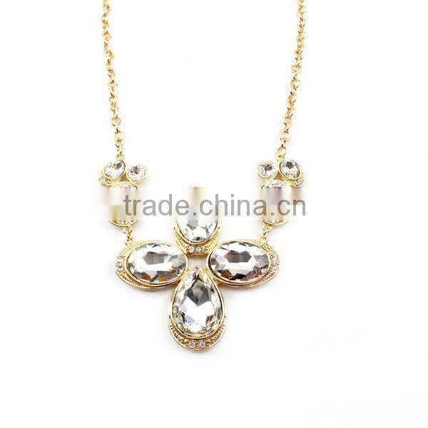 Gold filled Clear Diamond Glass Necklaces