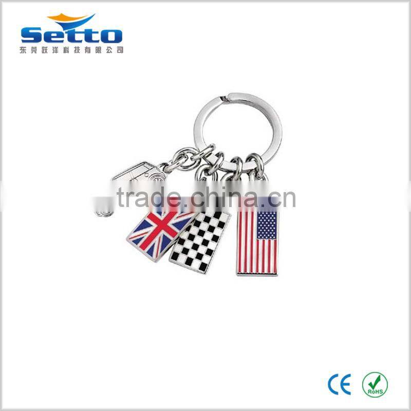 2016 custom material keychain souvenir with keyring
