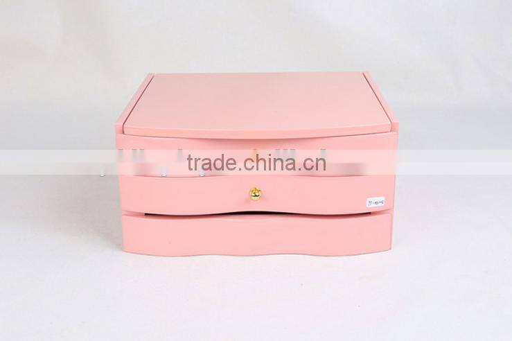 High Finish Princess Wooden Jewellery Box, Pink Painting Jewellery Box, Jewellery Collection Case