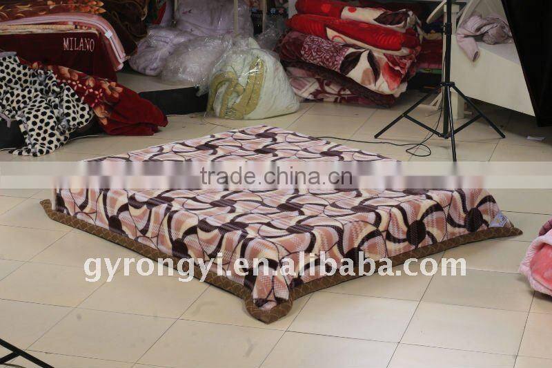 100% polyester 2 ply raschel blanket with interweaving
