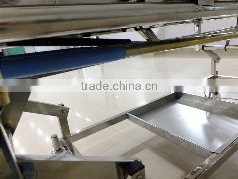 Guardrail Scalable Metal Patient Transfer Trolley