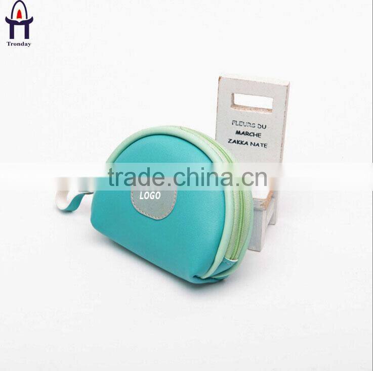 Multicolour blue pink girly pencil case, soft PU coin purse