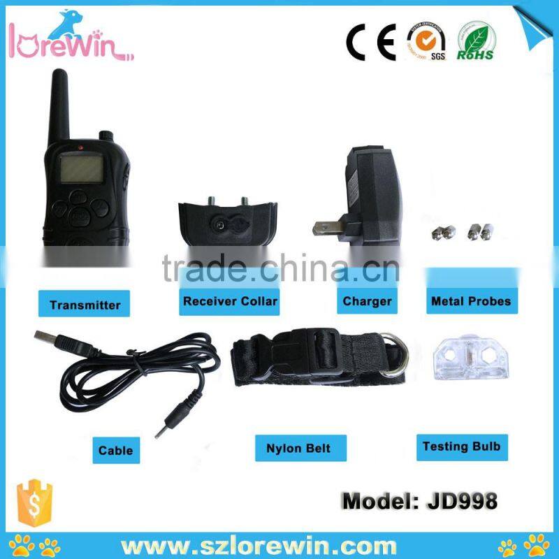 2016 Rechargeable Waterproof Dog Training Electronic Collar with Remote Control