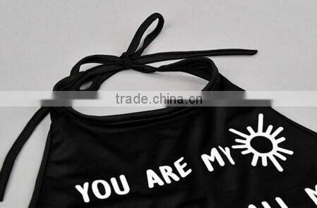 Women's new fashion Letter boutique design girls sexy crop top/