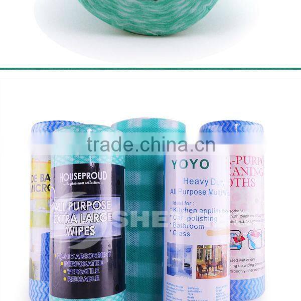 Hand clean soft towel roll 25*30cm blue green