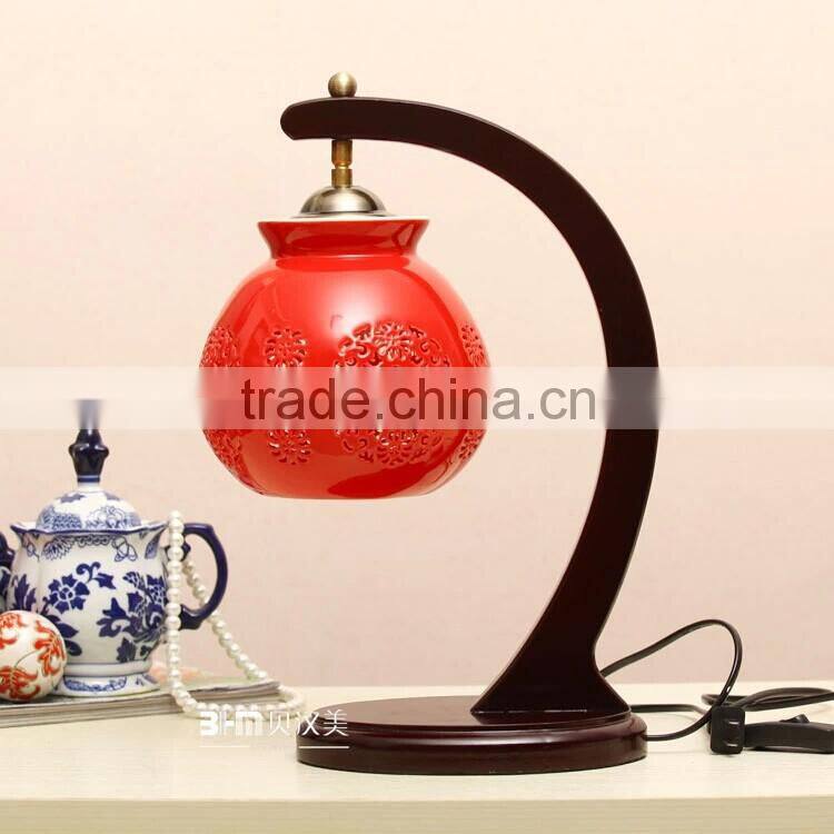 wholesale red high quality ceramic table lamp for home deco