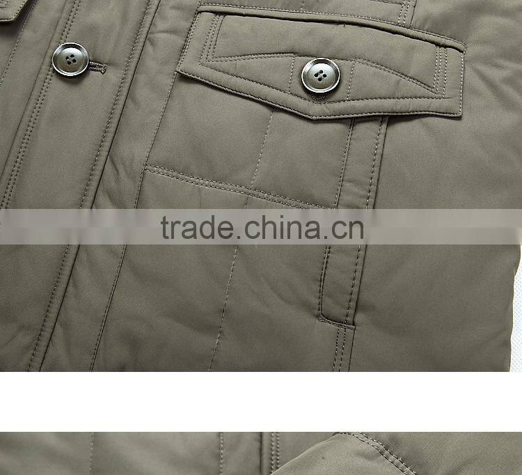 Custom 2015 new male winter down jacket business men rabbit fur collar men's winter jackets men suit