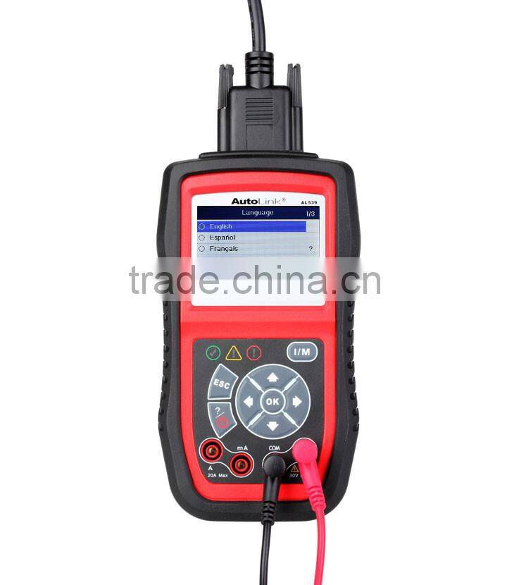 Autel Electric Test OBDII CAN Diagnostic Scanner AutoLink AL539B with AVO Meter Diagnose battery charging system Battery Test