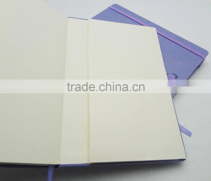 A5 purple thermo pu embossed logo diary note book