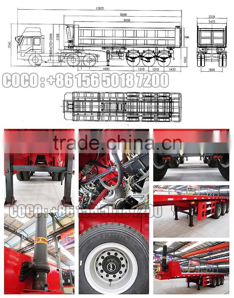 Tri-axles U Shape 30CBM Aluminum/Carbon steel Tipping Trailer For Transportation Grain Trailer Truck