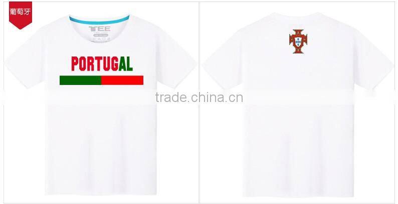 Hot sale world cup print logo high quality cotton tshirt
