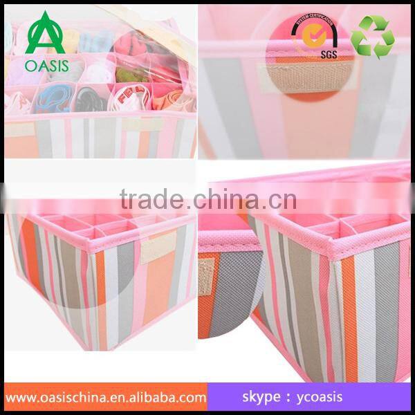 Oxford foldable storage box with transparent PVC window