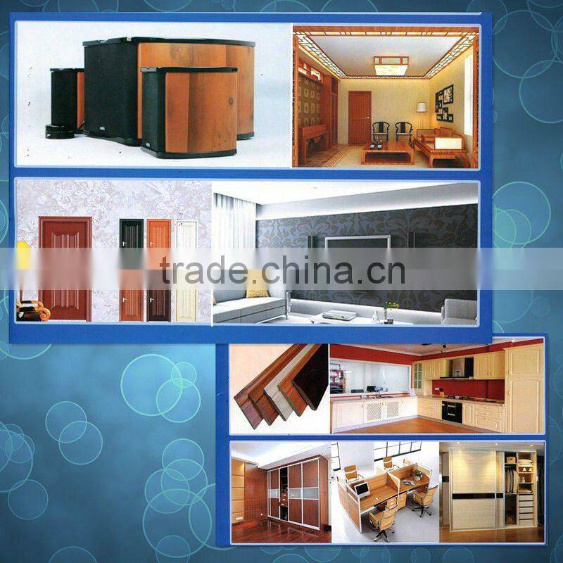 Hot!!! Unique kitchen cabinet pvc foil in wood grain
