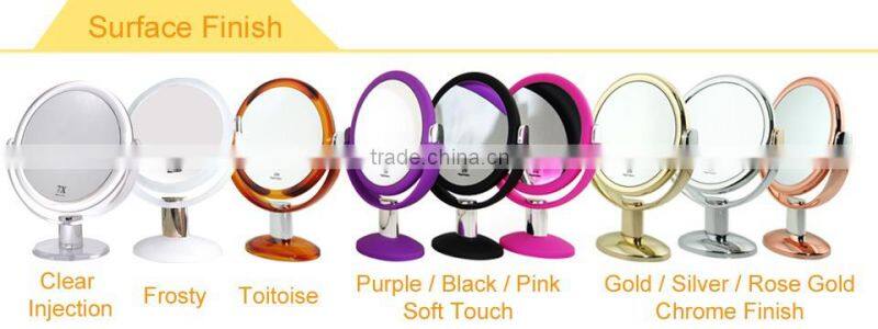 Rose Gold Silver Chrome stand makeup mirror 1x/10x magnification