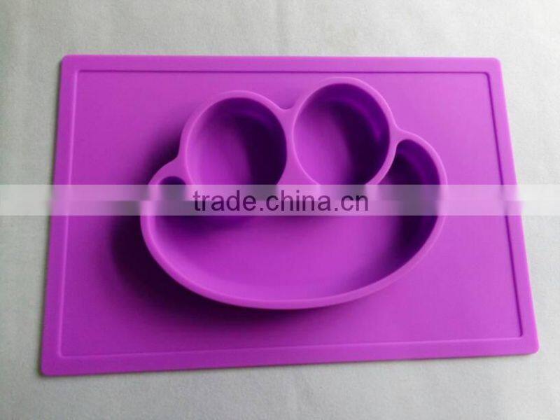 Custom BPA free Baby Feeding and Kids Dinner Frog Shaped Silicone Placemat