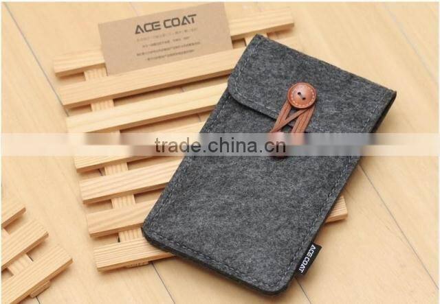 Mobile Phone Bags Case Cover Wool Felt Wallet phone bag For iPhone 6 Plus 5.5 inch For Samsung Note 3 4 case