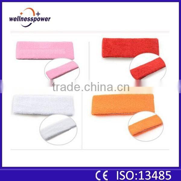 2016 factory 50mm width sports elastic cotton sweat headband for women plain custom hair band