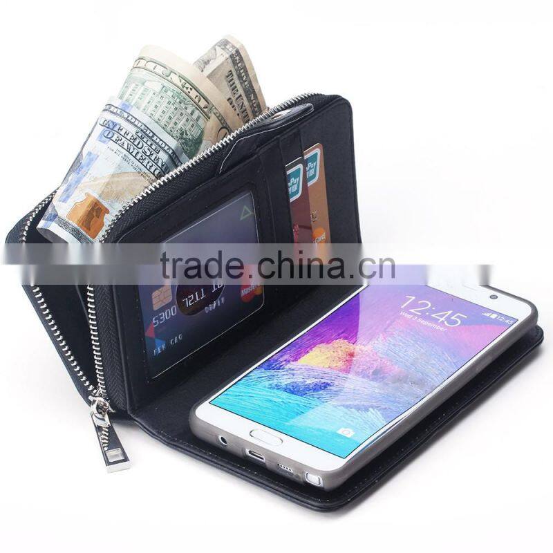 Professional PU Leather Wallet Mobile Phone Cover For Samsung Note 5