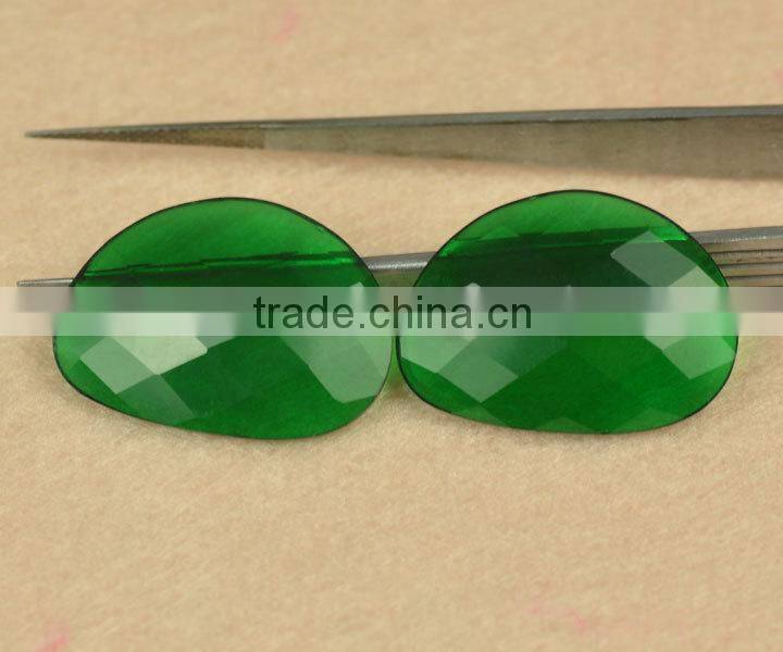 China manufacturer machine cut oval aquamarine glass gems for jewelry making