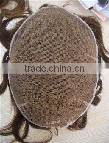 High Quality invisble knots Stock All Swiss/French Lace men's hairpieces,toupees,wigs