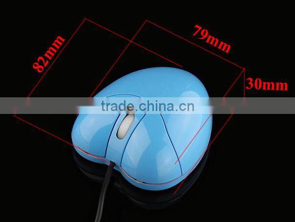 wired optical heart shaped mouse